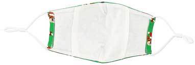 Santa Dog Kid&#39;s Mask with dogs in red caps and bones inside view