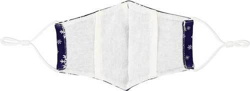 Snowflakes kid&#39;s face mask with snwoflakes on blue background inside view