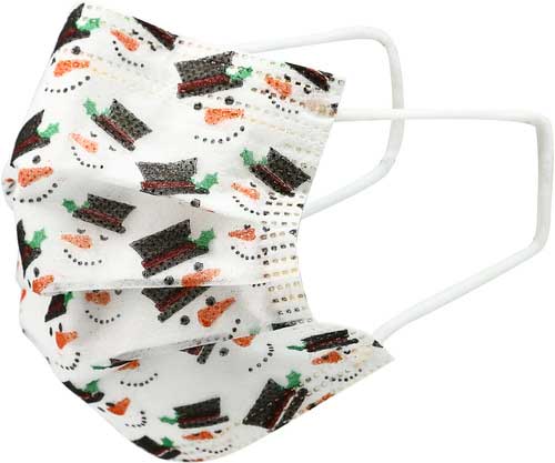 Snowman Kid's disposable face mask with snowman
