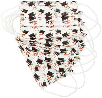 Snowman Kid&#39;s disposable face mask with snowman 1-week supply