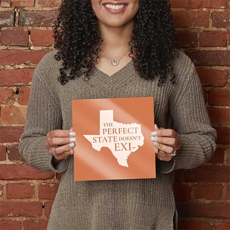 Texas The Perfect State Glass Plaque