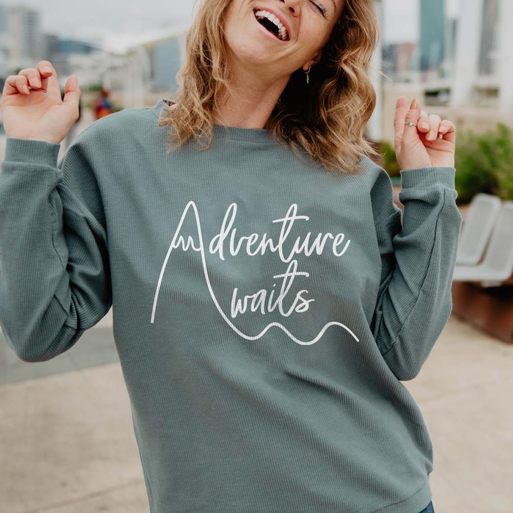 Adventure Awaits Women's Corded Sweatshirt