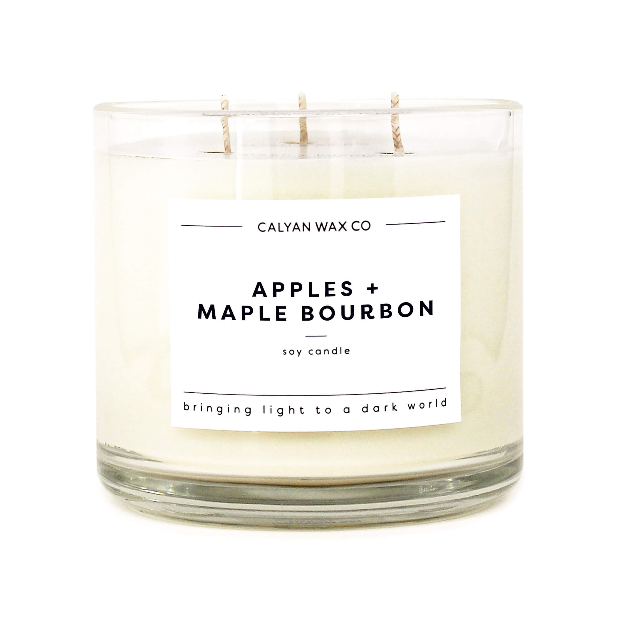 3-Wick Clear Glass Tumbler Candle in Apples + Maple Bourbon fragrance