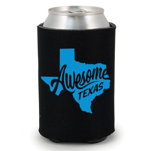 Lone Star Roots Awesome Texas Can Cooler Can Cooler Black Regular 12oz 