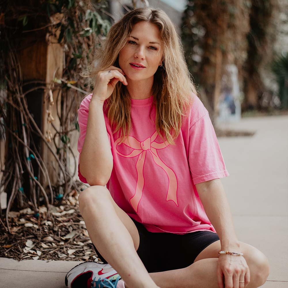 Pink Coquette Bow Women&#39;s Graphic T-Shirt in crunchberry