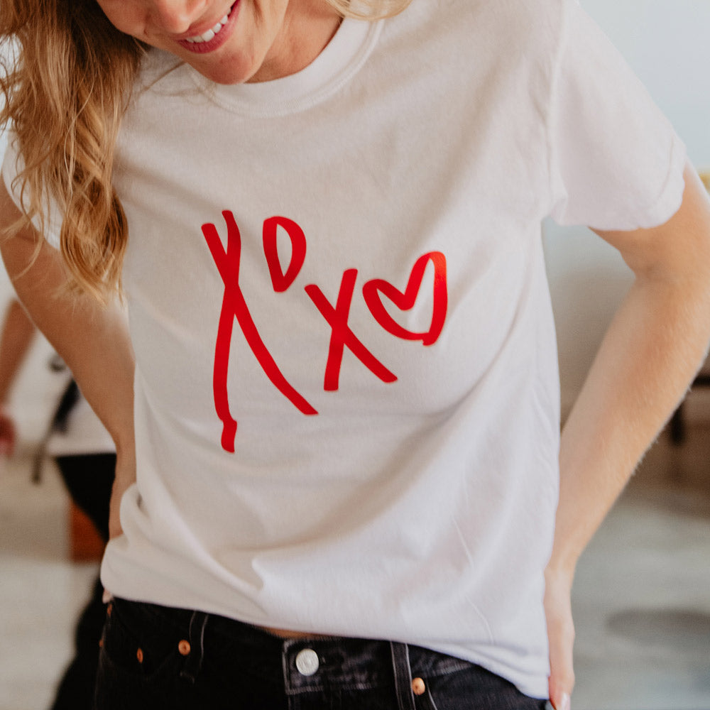 XOXO Heart T-Shirt for Women in blossom