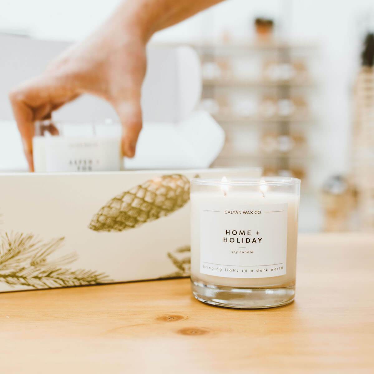 Holiday candle gift set of 3 favorite holiday fragrances soy wax blend made in Texas