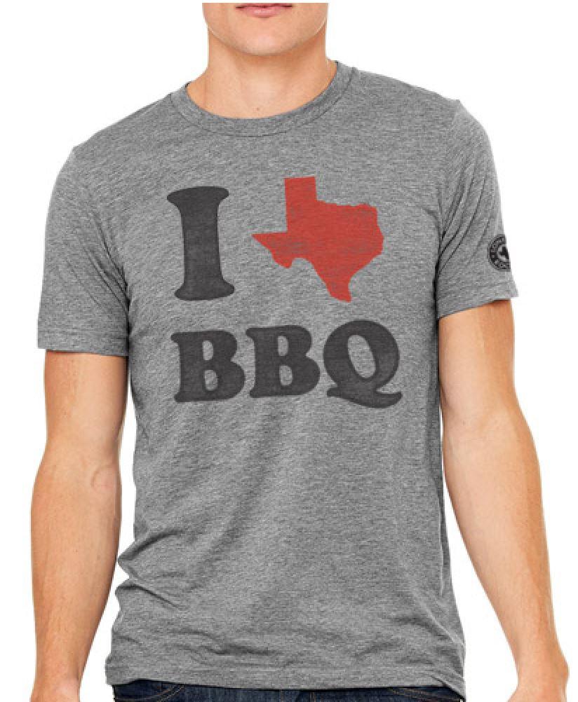 Lone Star Roots I Love TX BBQ T-Shirt Shirts Small Gray 