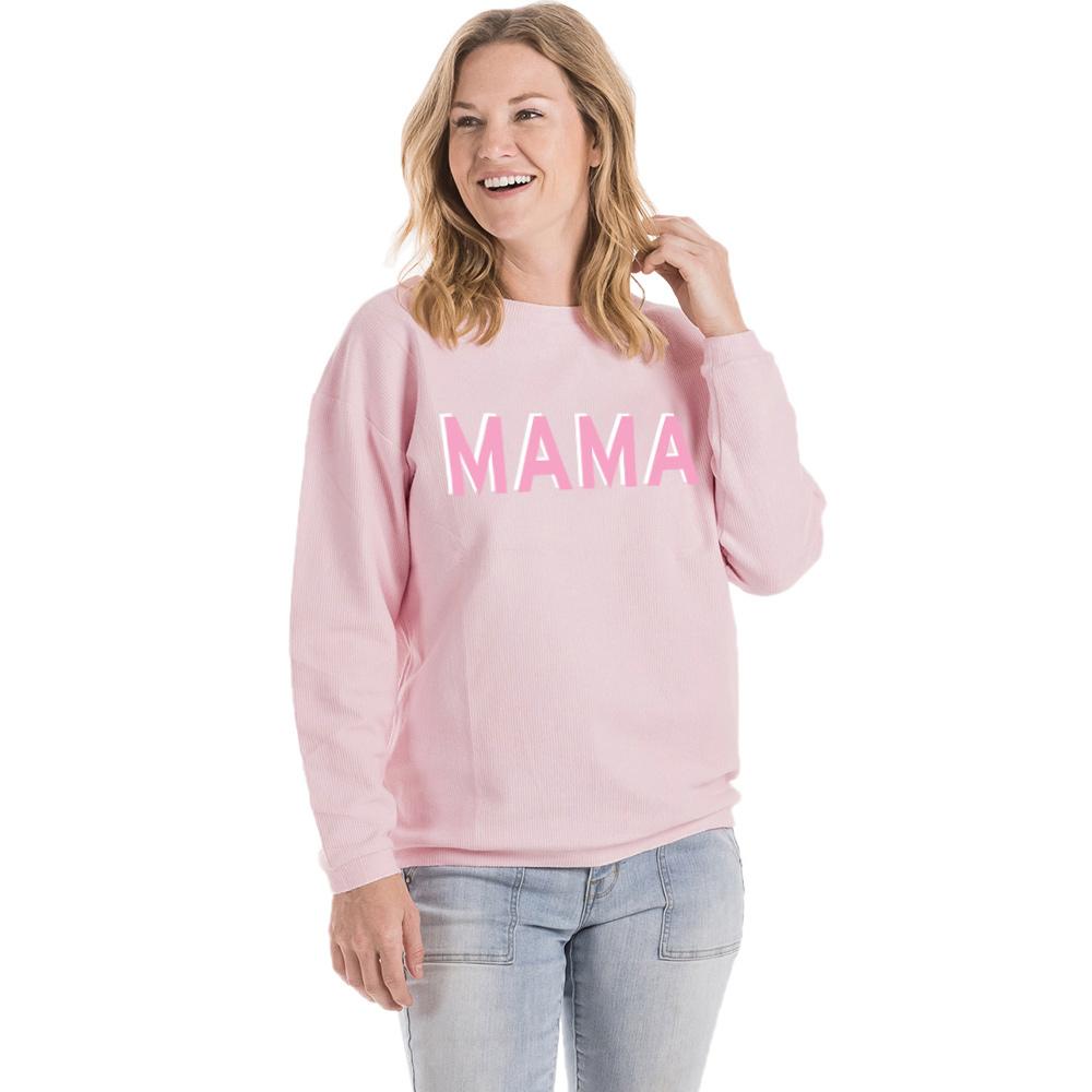 Mama Corded Sweatshirt in Imperial Red