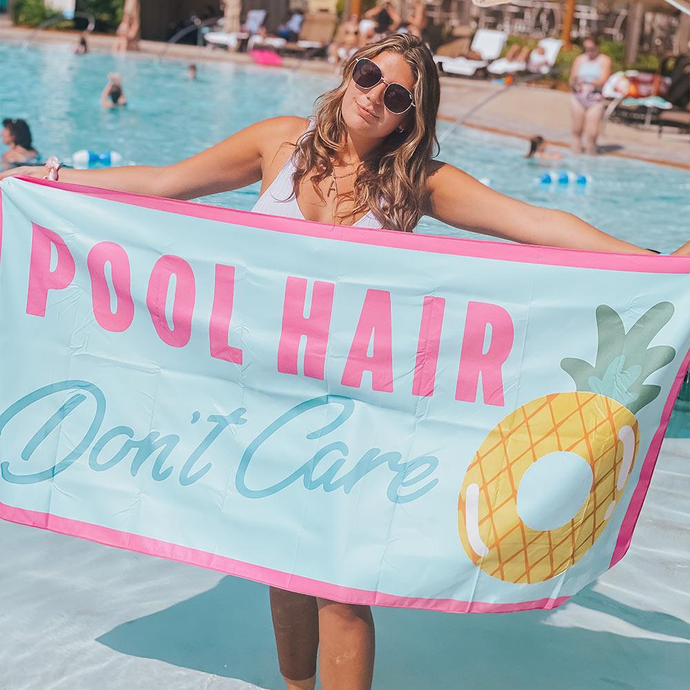 Pool Hair Don&#39;t Care Quick Dry Beach Towel is super soft and absorbent