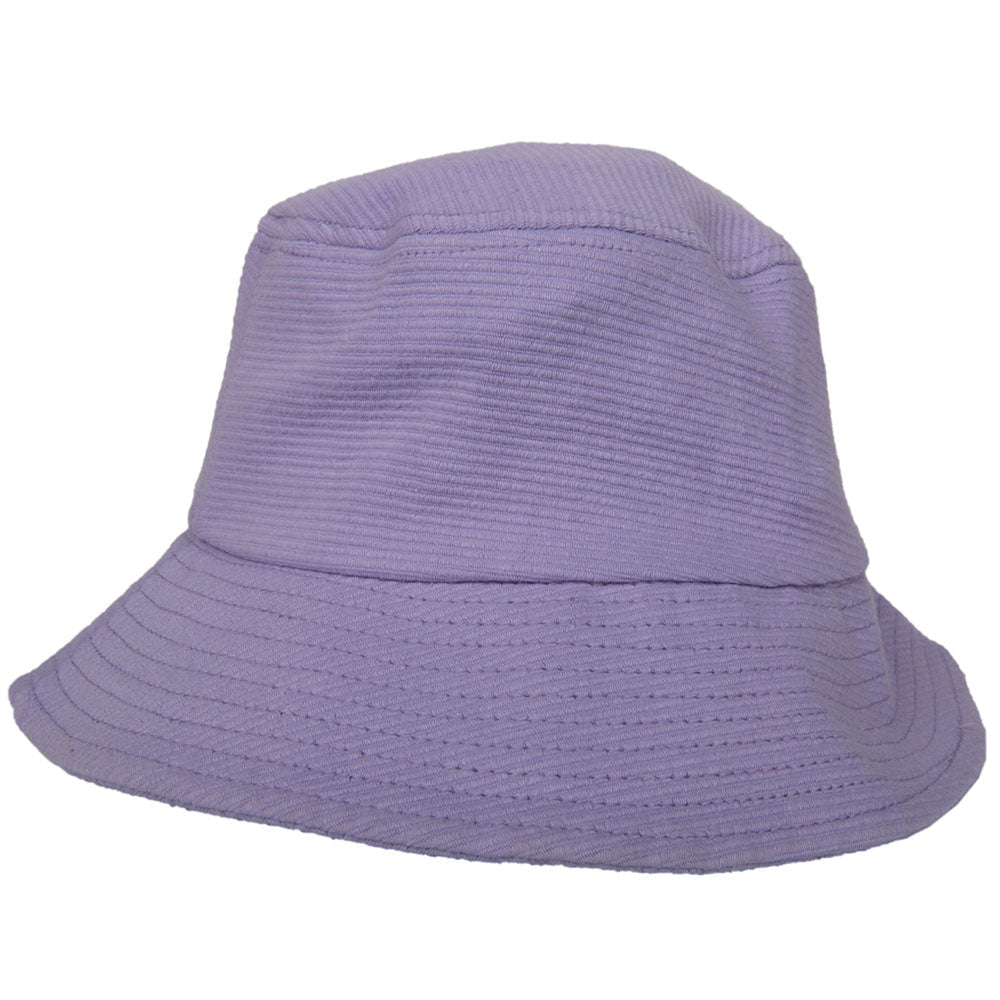 Purple Corded Bucket Hat worn by model