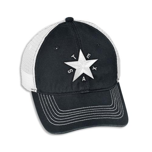 Lone Star Roots Republic of Texas Star - Black & White Cap Hats 