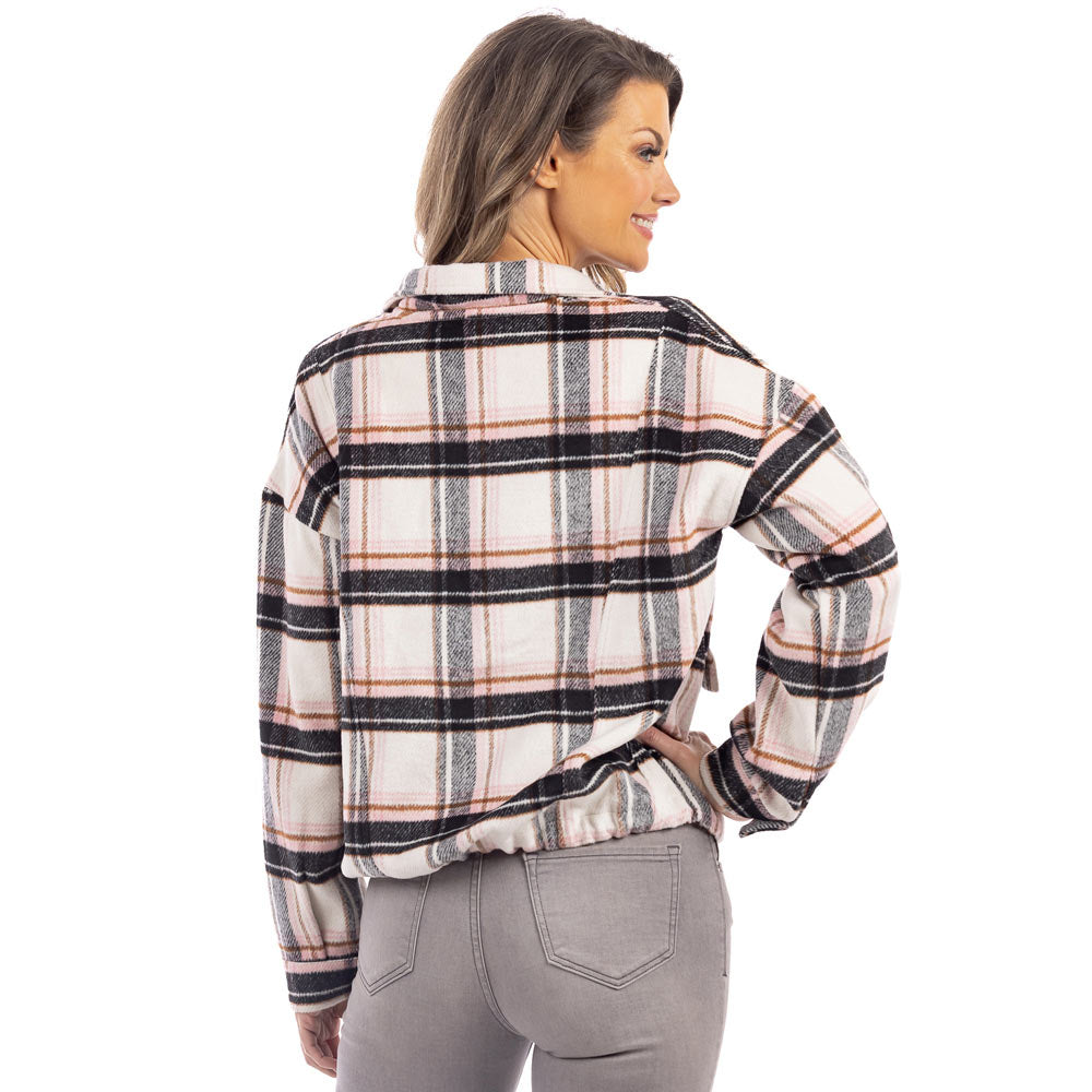 Black cropped shacket clearance
