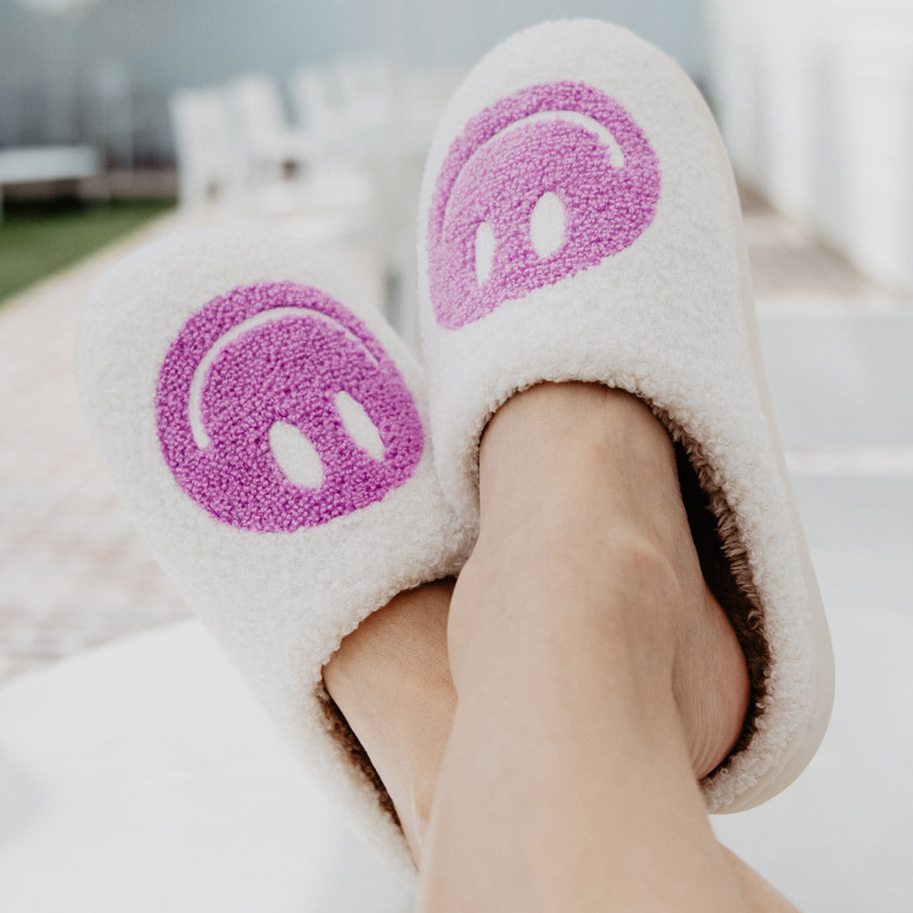 Orchid Happy Face Slippers for Women