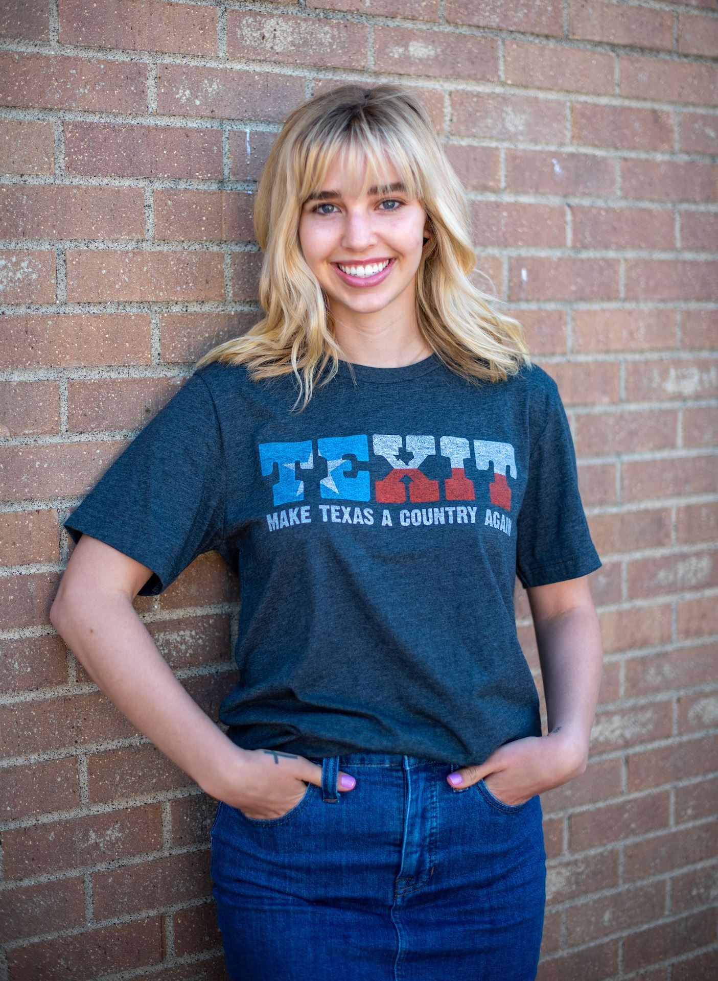 Lone Star Roots TEXIT Make Texas a Country Again T-Shirt Shirts Medium Dark Heather Gray 