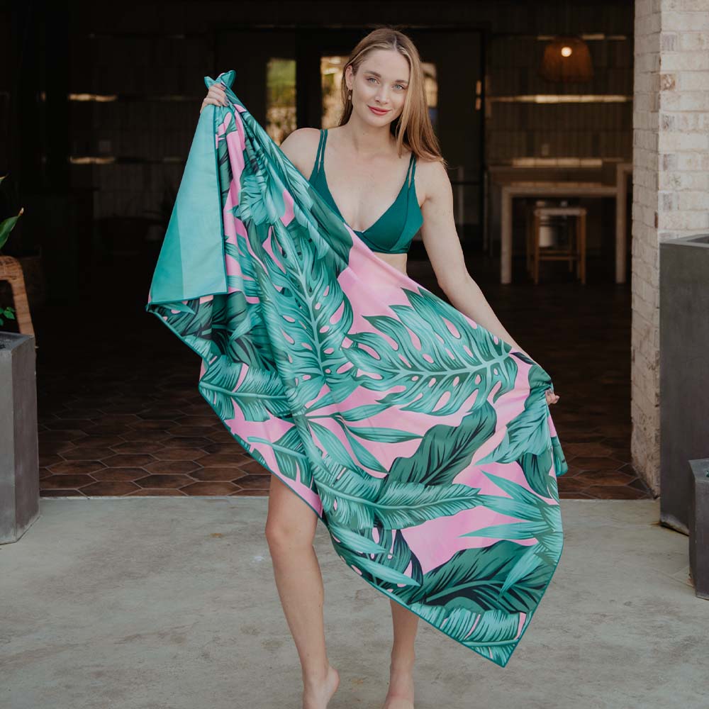 Tropical Leaves Quick Dry Towel