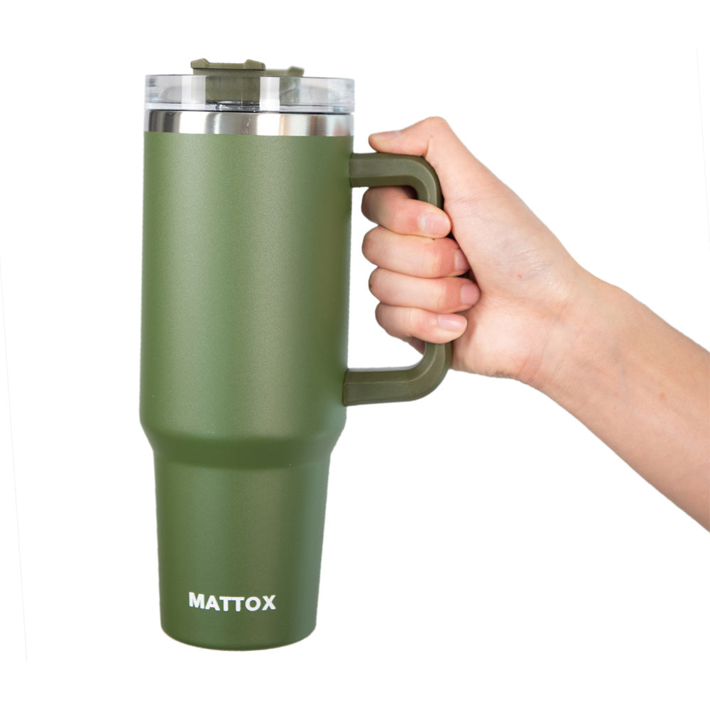 Olive Green Tumbler with Handle makes a great gift for him