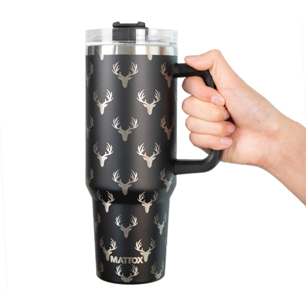 Deer Print Tumbler with Handle