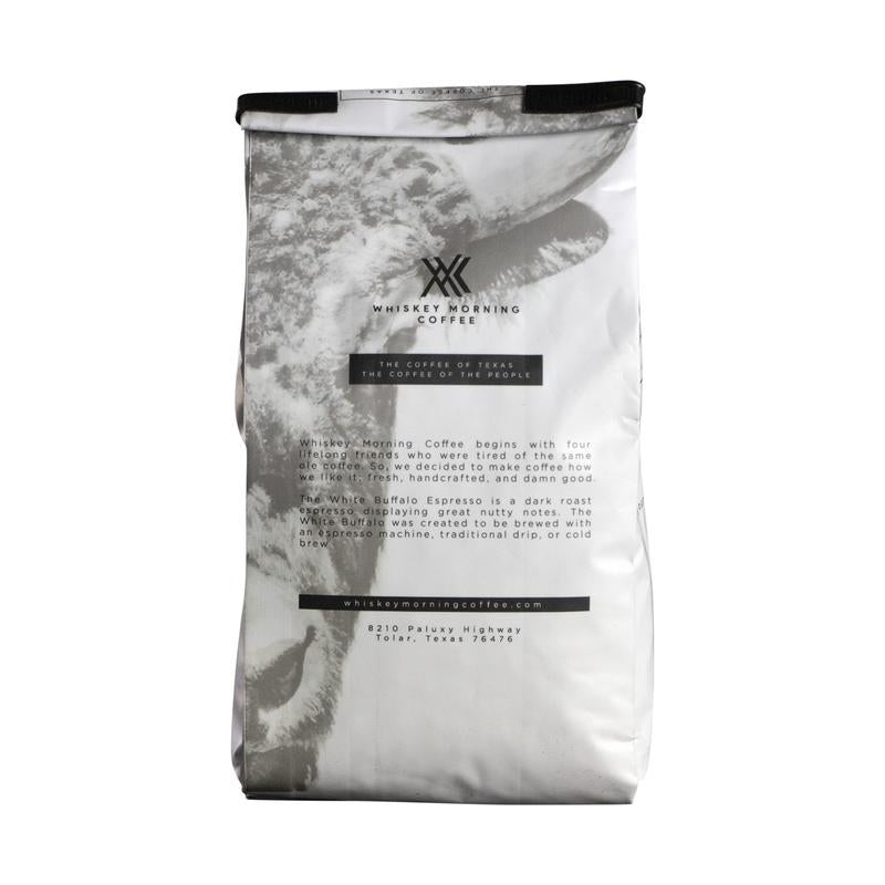 White Buffalo Espresso dark roast package back view