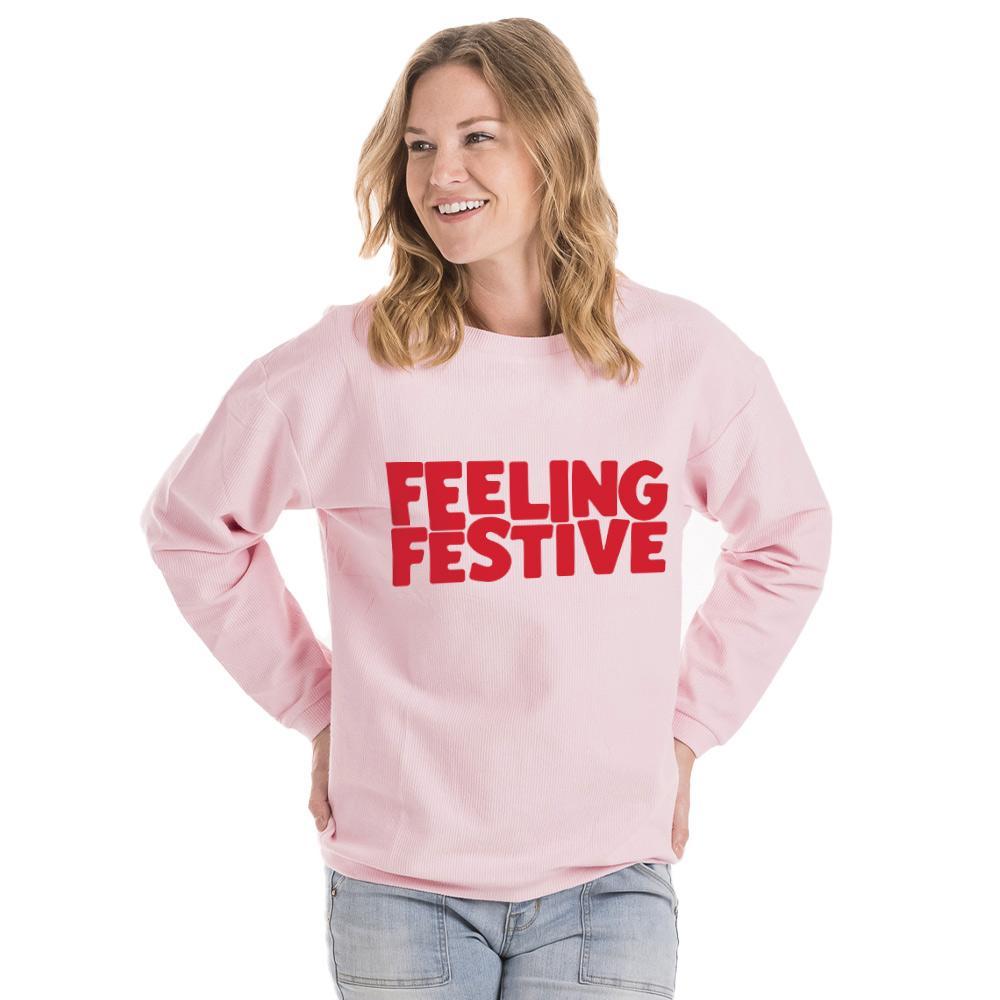 Feeling Festive Corded Christmas Sweatshirt Frisco Mercantile